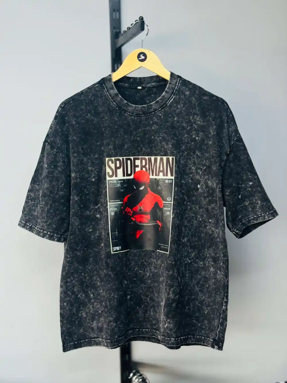 Black Acid Wash Tee - Image 4