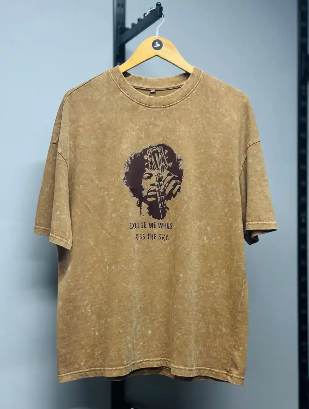 Beige Acid Wash Tee - Image 4