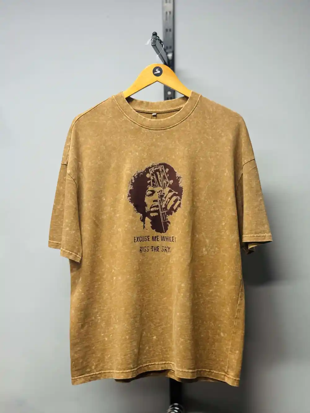 Beige Acid Wash Tee