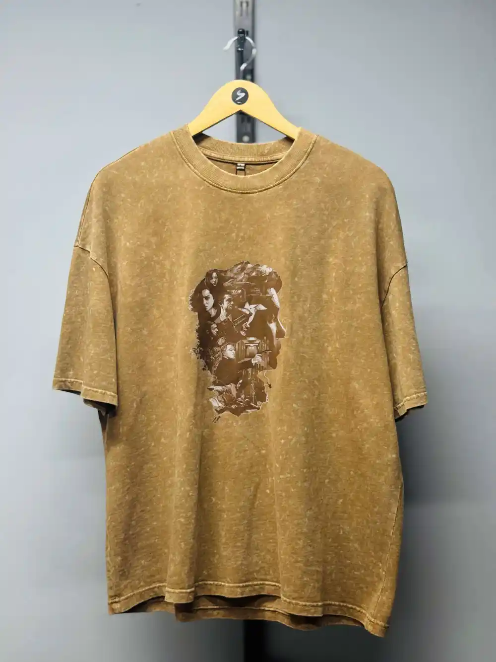 Beige Acid Wash Tee - Image 2