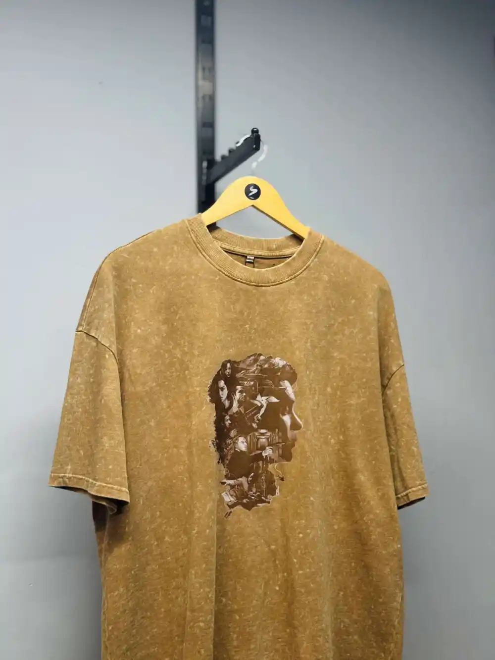 Beige Acid Wash Tee - Image 4