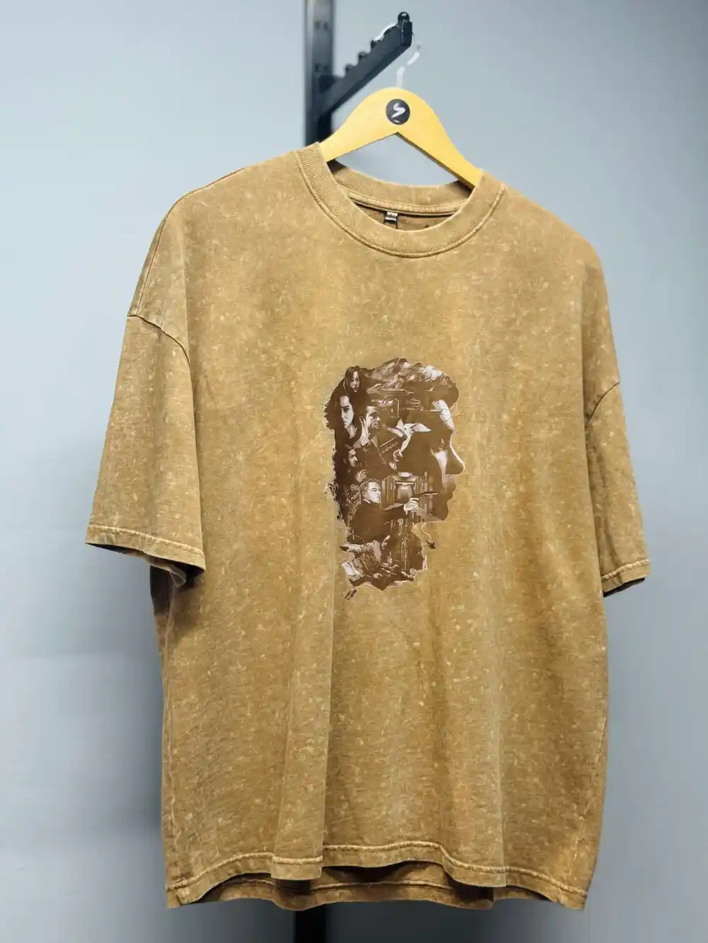 Beige Acid Wash Tee - Image 3