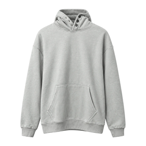 Button-Neck Hoodie