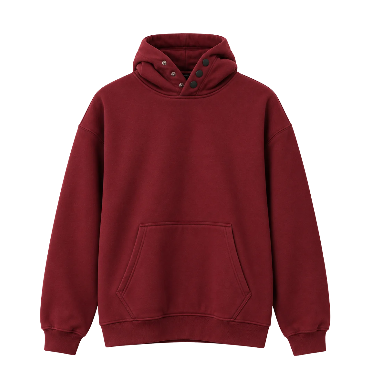 Button-Neck Hoodie